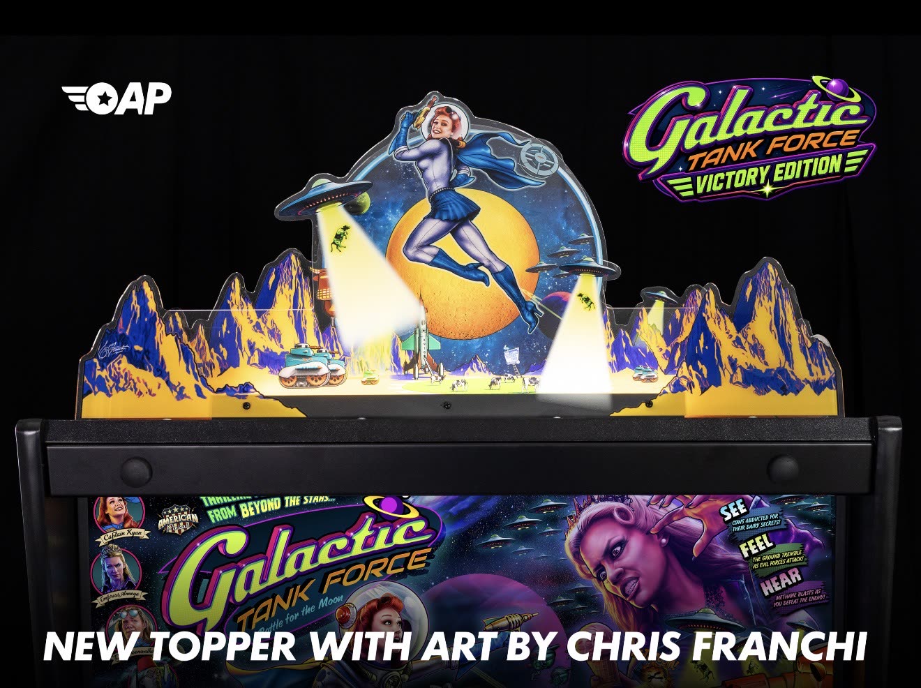 Primer plano del nuevo topper con la Capitana Kyan, arte de Chris Franchi
