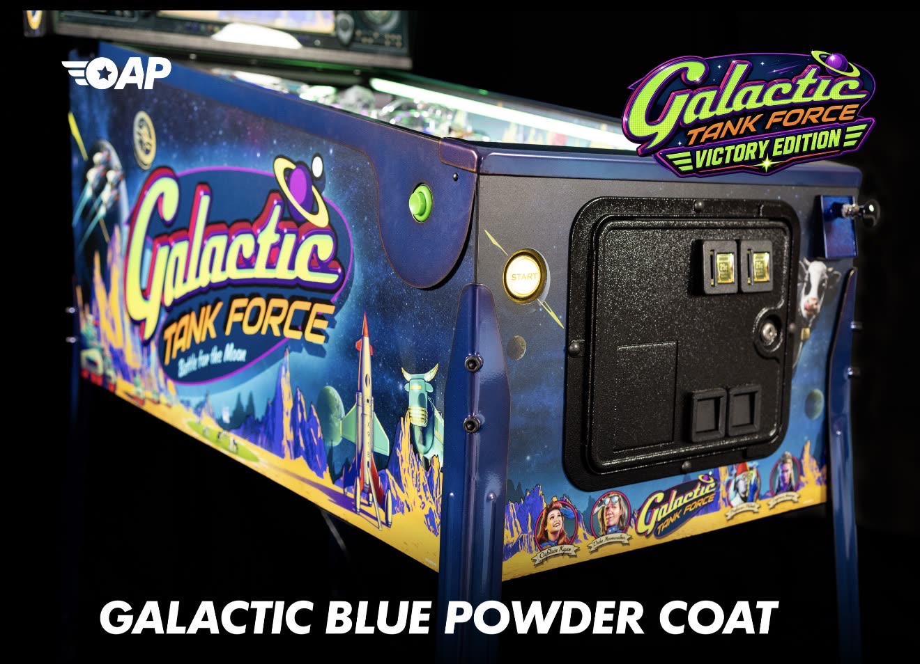 Lateral del cabinet con el nuevo acabado Galactic Blue Powder Coat